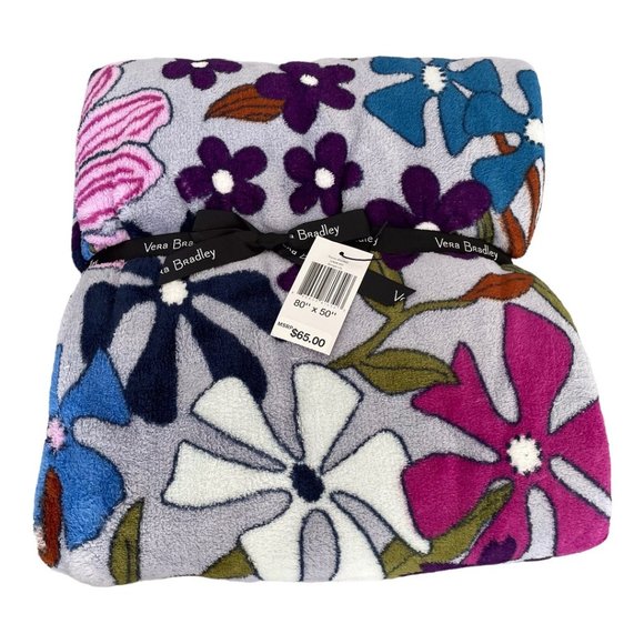 Vera Bradley Bengal Lily Plush Throw Blanket - Picture 7 of 8